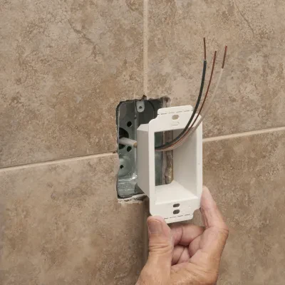 Better device support in oversized or miscut wall openings. Box Extender, levels and supports the wiring device where the box is set back from the wall surface extends the box up t...