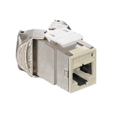 Atlas-X1 Cat 6A Shielded QuickPort Connector, Component-Rated, Light Almond