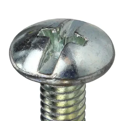 Machine Screw, Steel material, 1/2 in. length, #6-32 thread size, Truss head type, Zinc Plated Finish, Slotted/Phillips drive type