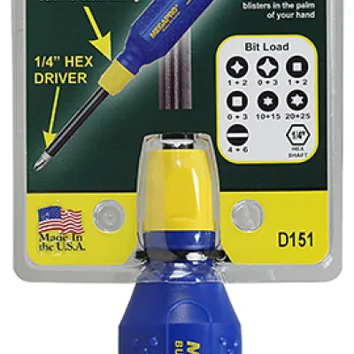 Megapro, Screwdriver Set, Phillips-#0, #1, #2, #3, Square-#0, #1, #2, #3, Slotted-#4, #6, Star-T10, T15, T20, T25 tip size, Phillips, Square, Slotted, Star tip type, Yellow/Blue ha...