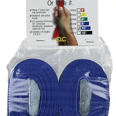 Web Strap, 10 ft. length, Nylon material, Blue, 2 piece
