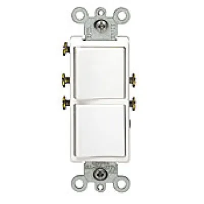 15 Amp, 120/277 Volt, Decora Brand Style Single-Pole, AC Combination Switch, Commercial Grade, Grounding, White