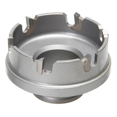 Quick Change Carbide Tipped Hole Cutter 1-1/2" (38.1 mm).  Cuts stainless steel quickly and easily.  Quick Change arbor allows you to change cutter heads with a simple push and a t...