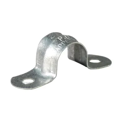 Strap, Material: Steel, Mounting Holes: 2, Number Of Holes: 2, Width: 0.94 IN, Length: 4-3/4 IN, Trade Size: 2 IN, Distance Betweeen Holes: 3-1/2 IN, For Securing Oval/Round Cables...