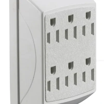 Hubbell Wiring Device Kellems, TradeSelect, Cube Tap, Duplex to 6Outlet, 15A 125V AC, 2-Pole 3-Wire Grounding, 5-15R, White