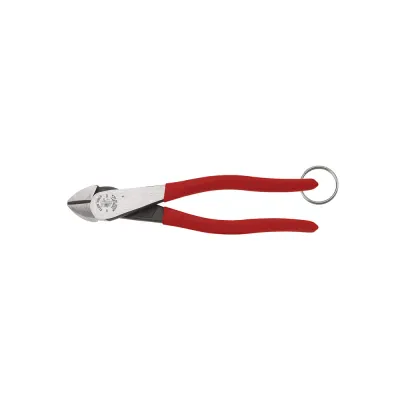 Diagonal Cutting Pliers, High-Leverage, Tie Ring, 8-Inch, Diagonal Cutters include split ring for tethering plier while working at height