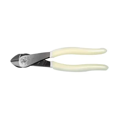 Diagonal Cutting Pliers, Angled Head, High-Visibility, 8-Inch, Diagonal Cutters with glow in the dark grips to easily locate your tool in dark or low lit areas