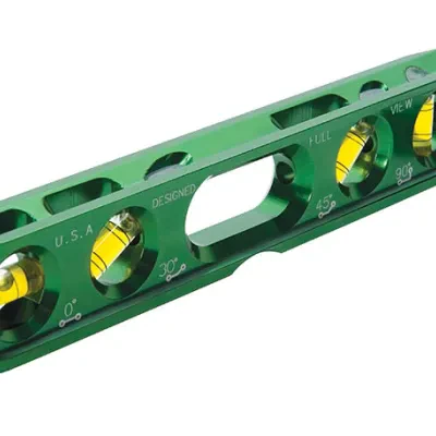 Torpedo Level, Professional Grade.  Four open vial ports for easy viewing from all sides.  Perfect for pipe and conduit work.  Four rare earth magnets allow for hands-free use on m...