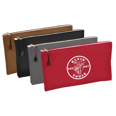 Zipper Bags, Canvas Tool Pouches Brown/Black/Gray/Red, 4-Pack, These Tool Pouches are proudly Made in the USA
