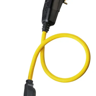 Power Protection Products, GFCI Linecords, Commercial, Manual Set, 15A 125V AC, 5-15R, 2' Cord Length, 4-6 mA Trip Level, Black and Yellow