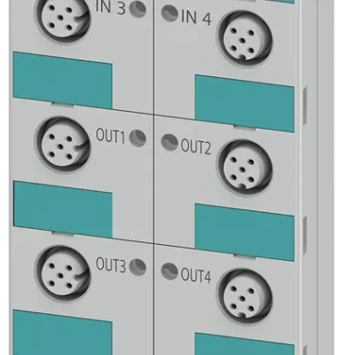To be ordered separately mounting plate 3RK19010ca00 for input/output connections, 4x m12 socket, stand. assignm. 4 x m12 standard socket 4 x 1 output, 1a, DC 24v 4 x 1 input, 200m...