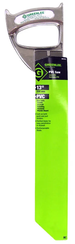 V tooth design enables straight cuts on both push and pull saw strokes.     Re-sharpenable blade.     Pointed blade nose makes drywall surface penetration easy.     Ergonomic handl...