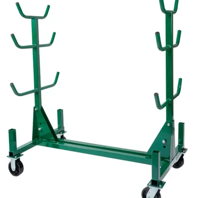 7 individual bins allow you to sort by size and type.     Folds down for storage.     No. 603 Casters included.