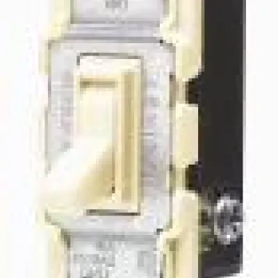 15 Amp, 120 Volt, Toggle Framed 3-Way AC Quiet Switch, Residential Grade, Grounding, Quickwire Push-In & Side Wired, Ivory