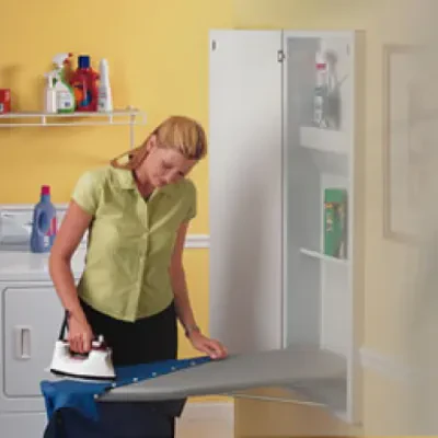 Basic Ironing Center — Simulated Oak Flat Panel Door (includes hinges)
