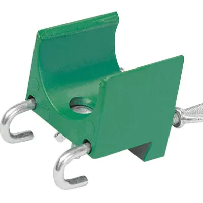 Mounting Clip for use with Hanes Cable Tray Roller for 1-1/2" Rigid.  Highly economical system of 1-1/2" steel conduit spindles, high-impact ABS plastic rollers and simple clips....