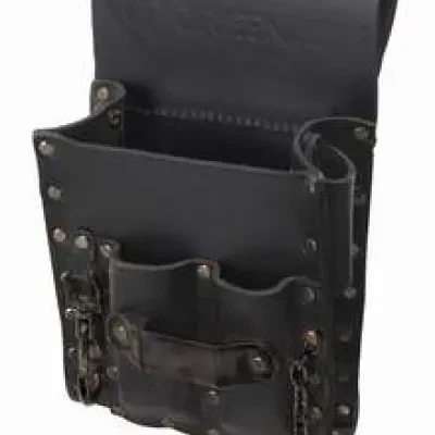 Large main pocket area designed for easy storage and tool access.     Four smaller compartments for additional tool organization.     Washer rivets for extra strength.     Extra la...