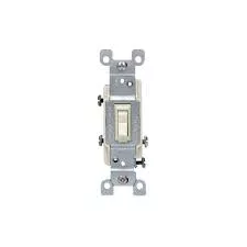 15 Amp, 120 Volt, Toggle Framed 3-Way AC Quiet Switch, Residential Grade, Grounding, Quickwire Push-In & Side Wired, Black