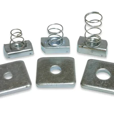 Square Channel Washer, Steel, Zinc Plated finish, 5/16 in. bolt sizes, 11/32 in. inside diameter, 100 per pack