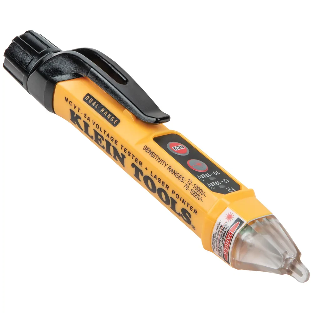 Non-Contact Voltage Tester Pen, Dual Range, with Laser Pointer, Voltage Tester provides non-contact determination of AC voltage in cables, cords, circuit breakers, switches, outlet...