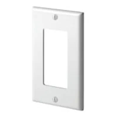 1-Gang Decora/GFCI Device Decora Wallplate, Standard Size, Thermoplastic Nylon, Device Mount, White