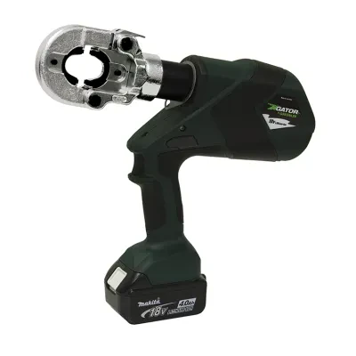 Gator® Battery Powered 6 Ton Crimping Tool Pistol Grip.  230V AC Adapter.  Equipped with Bluetooth™ Communication enabled via the Greenlee Gator Eye app.  Features LED display scre...