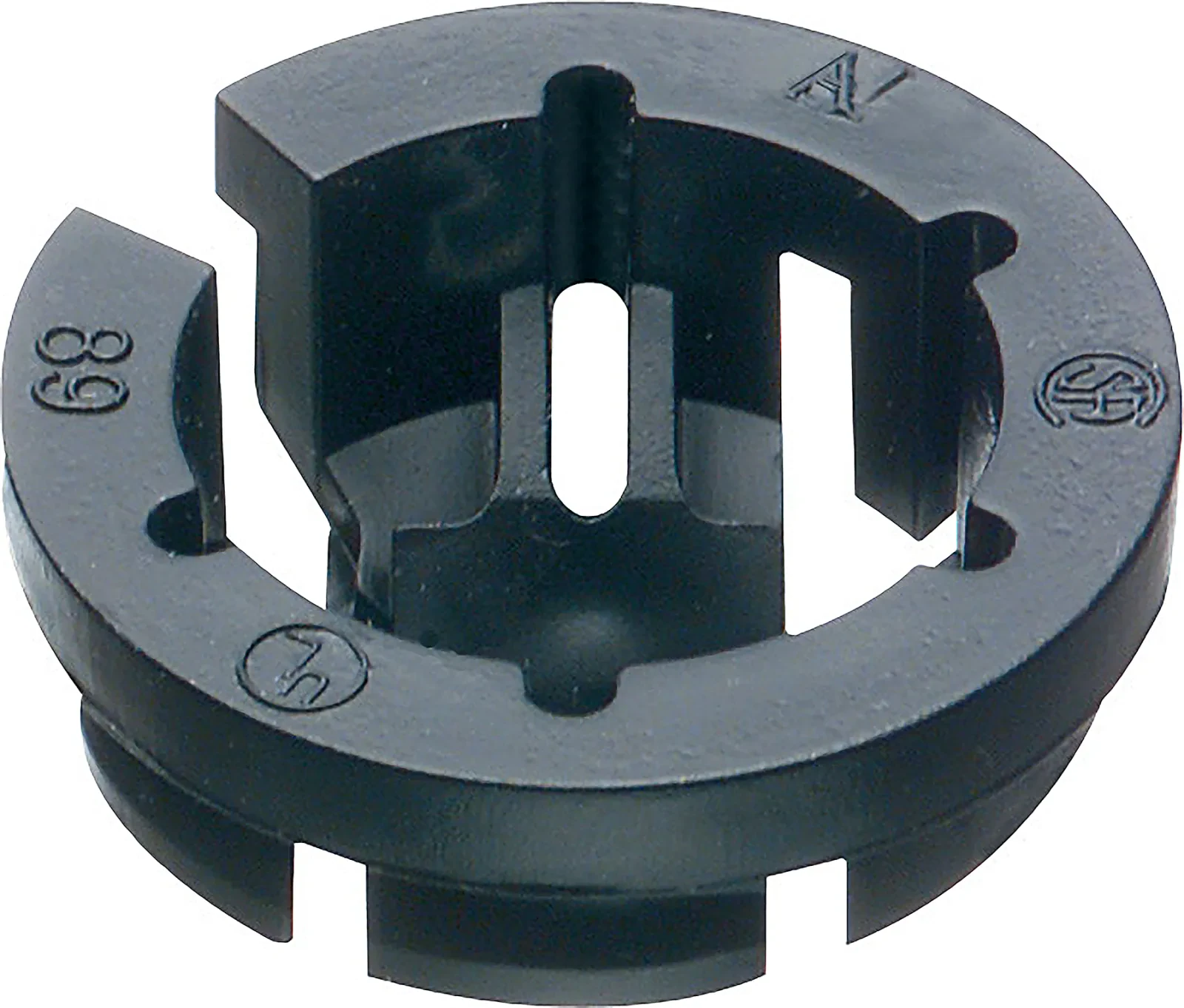 Plastic, 1/2" knockout size Push-in connector snaps into knockout using light finger pressure, holds wires securely and is simple to remove with the twist of a screw driver. Smalle...
