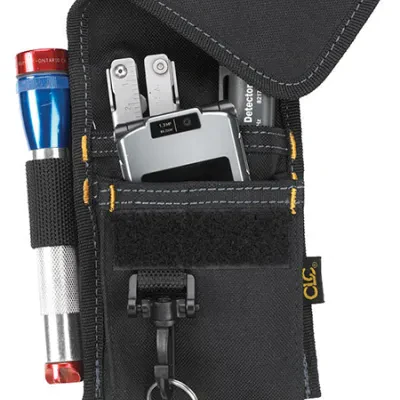 CLC, Poly Multi-Purpose Tool Holder, Black, 4 pockets, Polyester Fabric, Hook and Loop Flap closure type