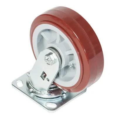 8" Swivel Caster.  Offers a softer tread for smoother travel while resisting flat spots and damage from debris.  High performance caster balances high pay load with smooth, quiet o...