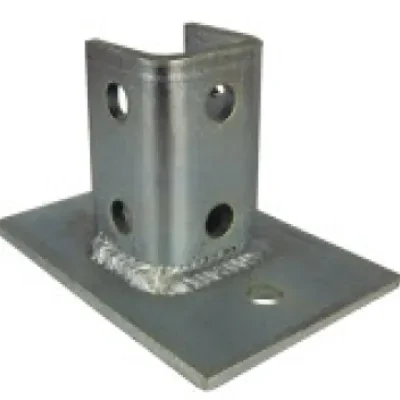 Single Channel Tall Clevis, 6 x 4 in. dimensions, Cold Formed Steel material, 8 holes, Electrogalvanized Finish