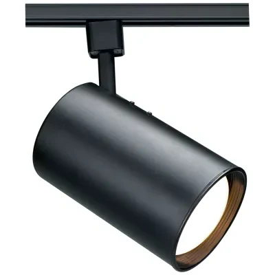 1 Light - R30 - Track Head - Straight Cylinder - Black