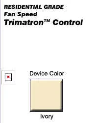 5 Amp, 120 Volt Ac 60Hz, Single-Pole, Trimatron Full Range, Rotary Fan Speed Control, Ivory