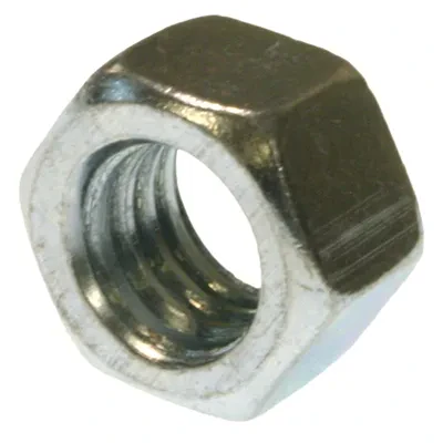 Hexagon Nut, Hardened Steel construction, Zinc Plated finish, 5 grade, 1/4-20 in. Size, 100 per pack