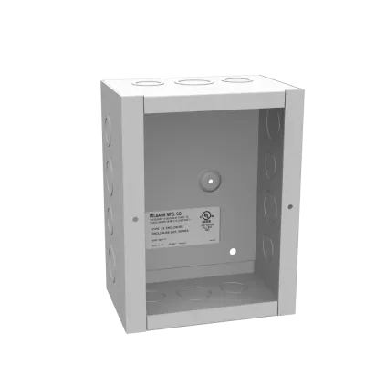 8x4x6 Screw Cover Type 1 UL Listed Steel Knockouts ANSI 61 Gray Cover with Teardrop Slots Mounting Holes in Back