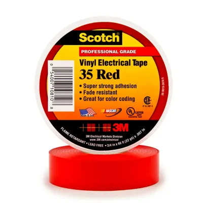 Scotch® Vinyl Color Coding Electrical Tape 35 is a 7 mil thick, premium grade, color coded electrical tape. This flame retardant tape is suitable for use in phase identification, c...