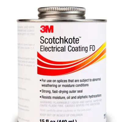 3M™ Scotchkote™ Electrical Coating FD is a fast drying sealant that is designed to improve the weather resistance of taped splices.