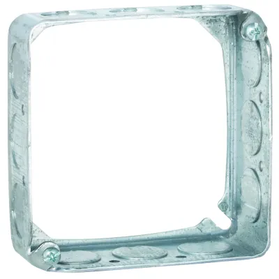 4 In. Square Extension Rings, 1-1/2 In. Deep - Drawn with Conduit KO's 1/2 KO