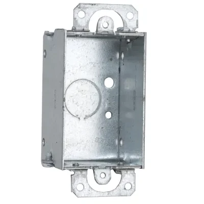 1-1/2 In. Deep Switch Box - Gangable with Conduit KO's, Plaster Ears