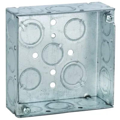 4 In. Square Boxes, 1-1/2 In. Deep - Welded with Conduit KO's, 600V
