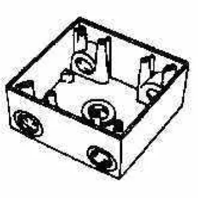 BWF DTB-75V 2-Gang Deep Weatherproof Outlet Box, Number Of Outlet: 5, Material: Metal, Size: 3/4 IN, Gray Color, Construction: Rugged, Seamless, Die-Cast, Cable Entry: (5) 3/4 IN T...