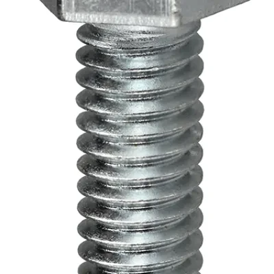 Hex Head Tap Bolt, Low Carbon Steel material, Zinc Plated Finish, 2 grade, 1 in. length, 1/4 in. diameter, Full thread, 7/16 in. head size