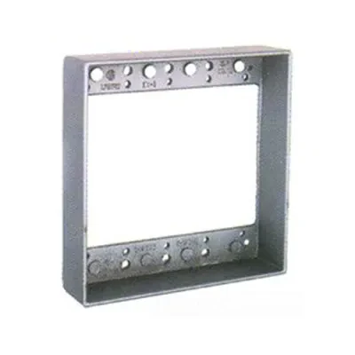 BWF EXR-2V 2-Gang Outlet Box Extension, Material: Metal, Size: 1 IN, Gray Color, Construction: Die-Cast, Cubic Capacity: 16.3 CU-IN, Knockouts: No, 4-9/16 IN Width X 1 IN Depth X 4...