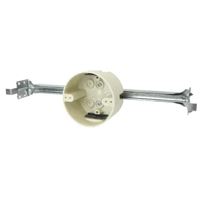 22.5 Cu. In. 4" dia. round fixture support box for use with nonmetallic sheathed cable - Machine tapped fixture holes, rigid hard box construction, no distortion with high temperat...