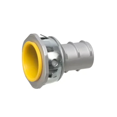 3/4" knockout snap tite connector for 1/2" flexible metal conduit. No tools required for installation. Designed for use in new or old work. Mounts from inside the box. Insulated th...
