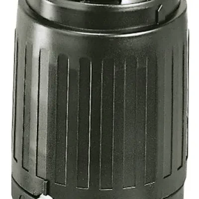 Locking Devices, Industrial, Female Connector Body, 50A 3-Phase Delta 480V AC, 3-Pole 4-Wire Grounding, Non-NEMA, Screw Terminal, Black and White