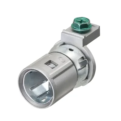 Retrofit snap to it MC cable connector with grounding lug. Cable Range .405 to .605.