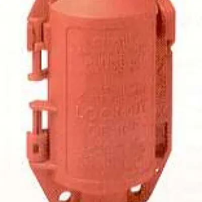 Straight Blade Devices, Plugbox Devices, Accessories, Red polypropylene Medium Lockout Device, Red