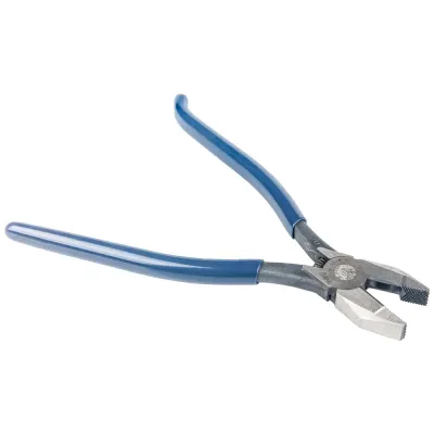 Ironworker's Rebar Pliers, Left Handed, Spring Loaded, 9-Inch, Pliers with hook bend in left handle provides added grip and leverage for a more natural fit for lefties