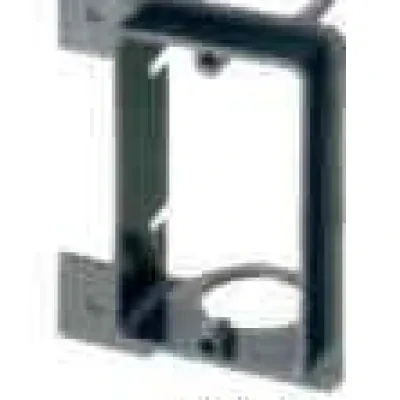 Low voltage bracket for new construction. Mounts vertical on wood or metal studs. Non Metallic. Single Gang. For class 2 low voltage wiring. Built in 3/4" Knockout.