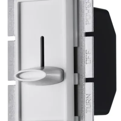 Hubbell Wiring Device Kellems, TradeSelect, Switches and LightingControl, Residential Grade, Motor Speed Control, Slider Type, SinglePole, 5A 120V AC, White